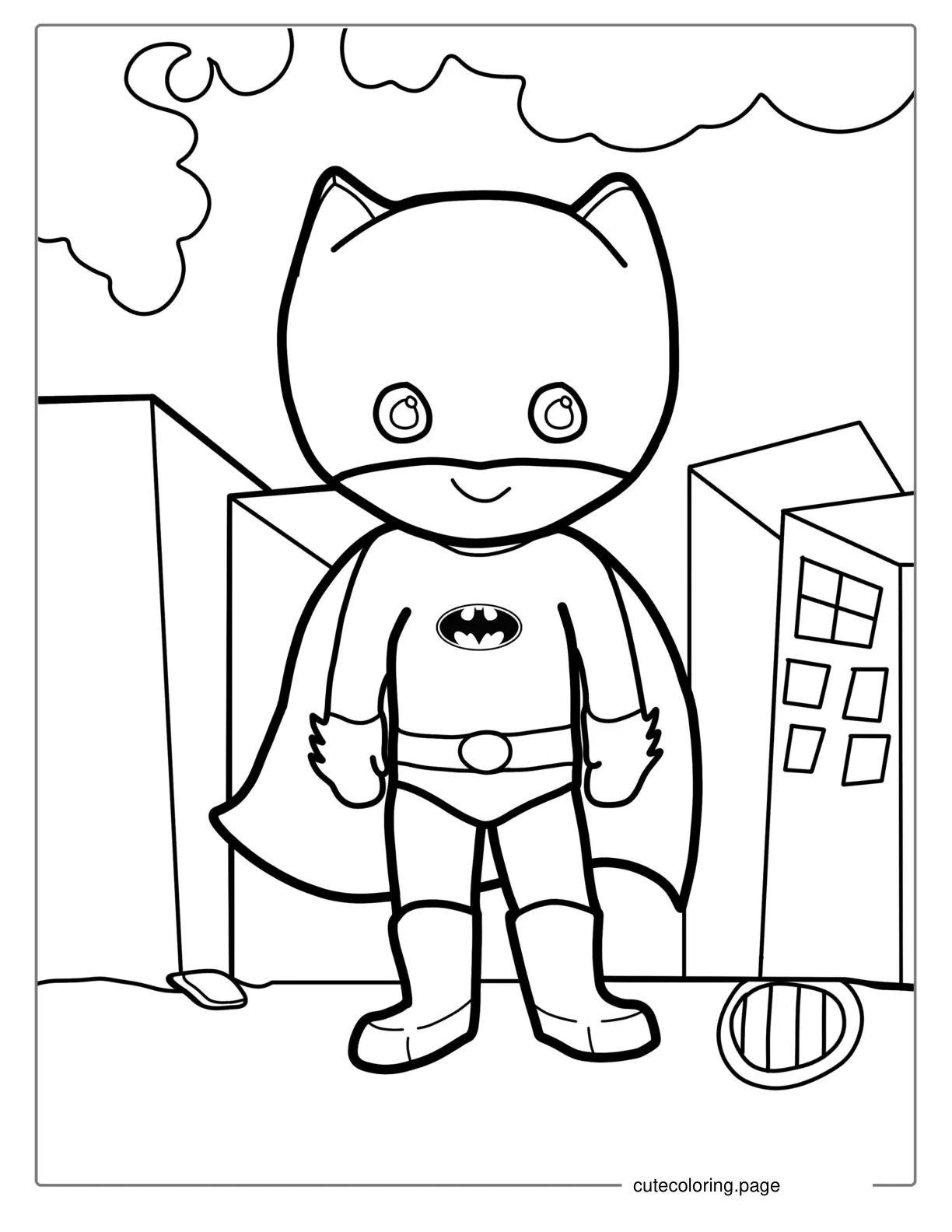 Simple Outline Of Batman To Color coloring page