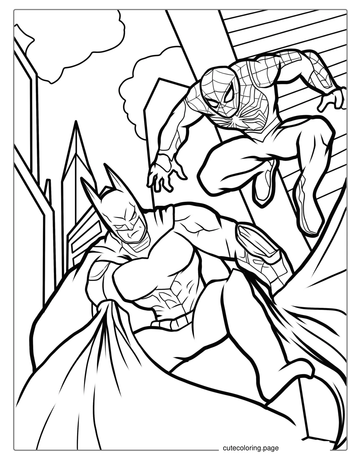 Spider Man And Batman coloring page