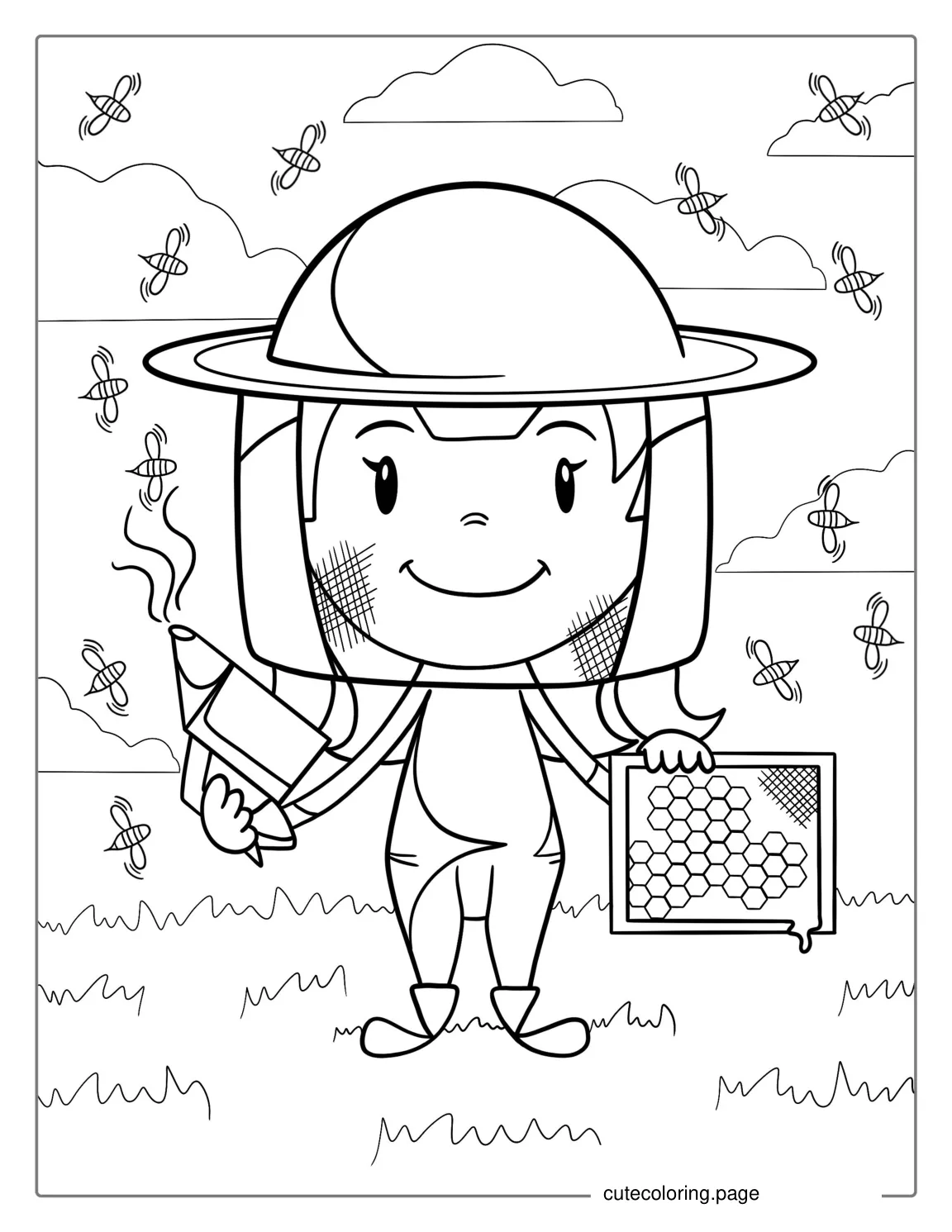 Beekeeper Coloring Page For Kids coloring page