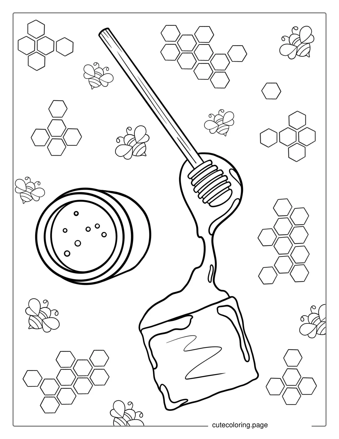 Coloring Page Of Honeycomb coloring page