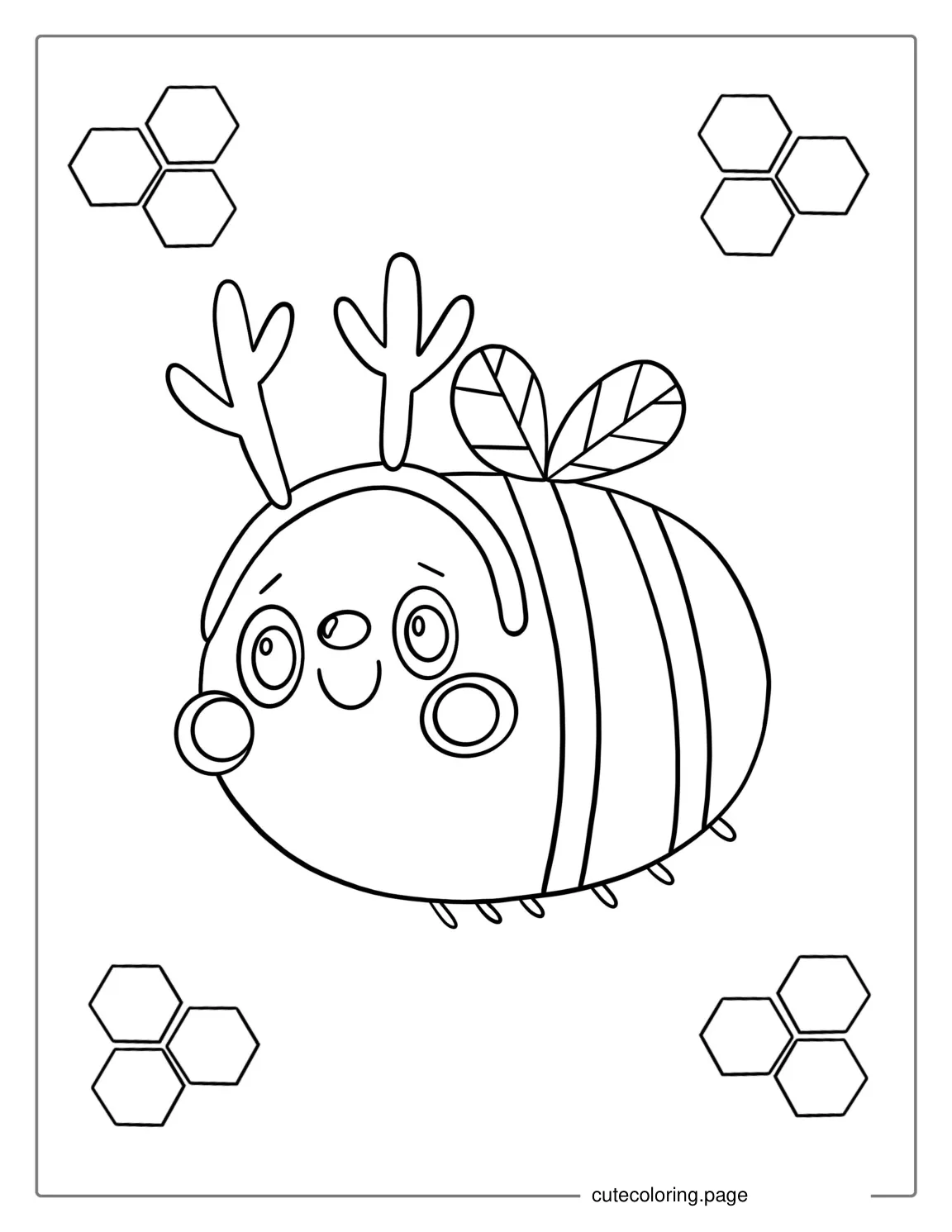 Easy Bee Coloring Sheet For Kids coloring page