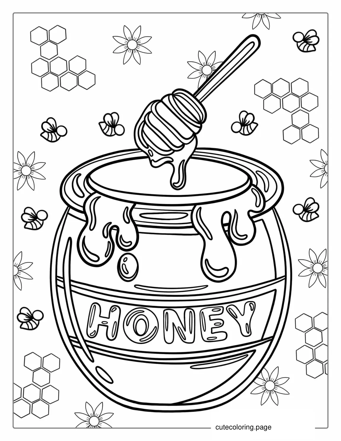 Honey Pot Coloring Page coloring page