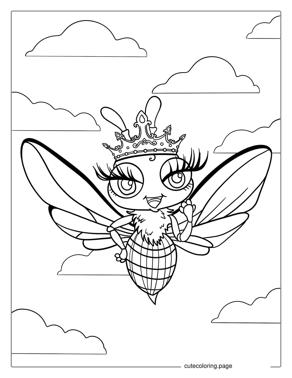 Queen Bee Coloring Page For Kids coloring page