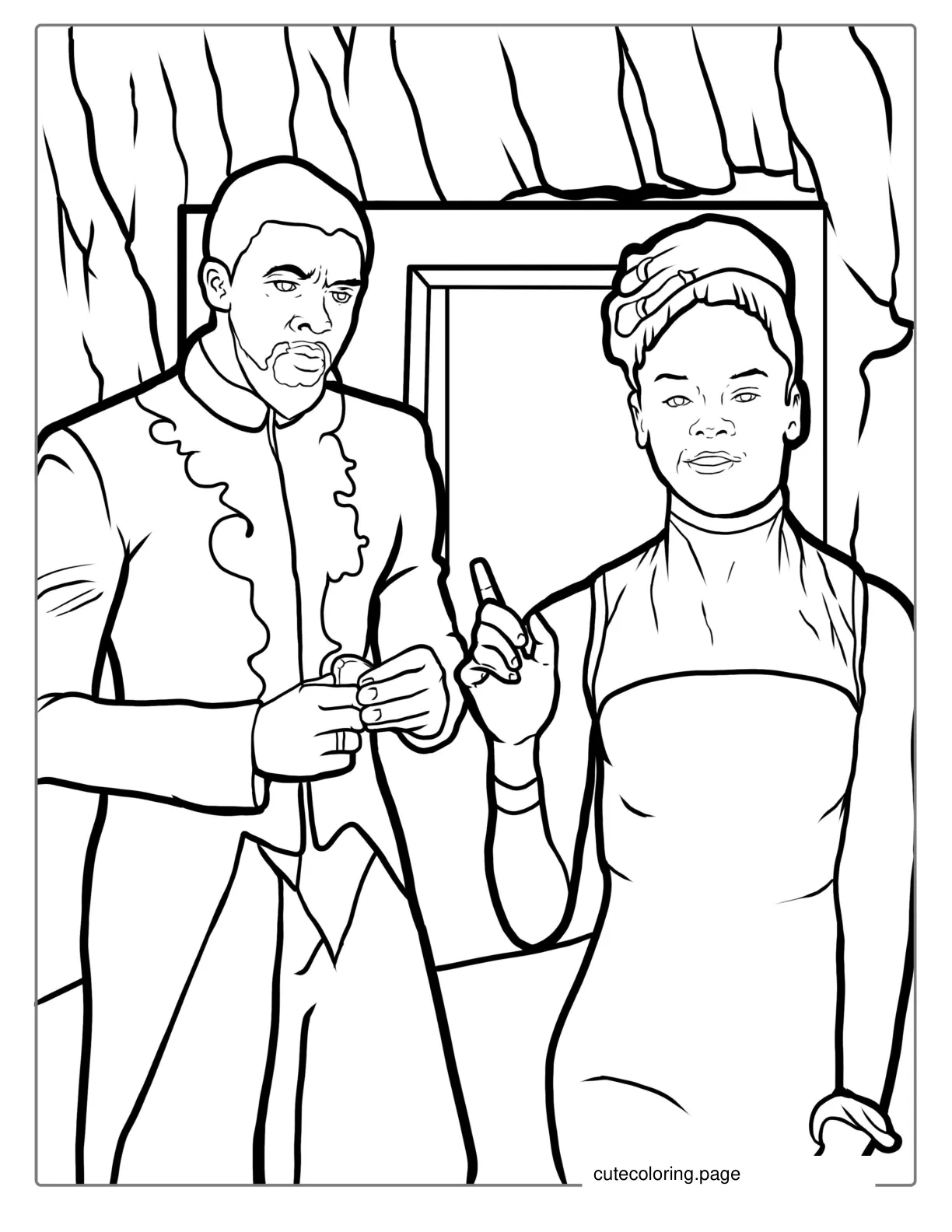 Black Panther And Shuri Coloring Page  coloring page