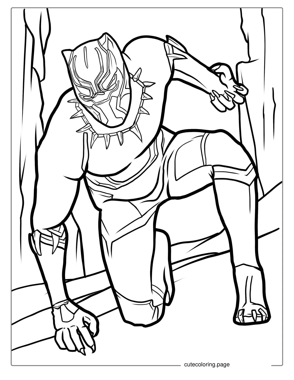 Black Panther In Attack Position Coloring coloring page