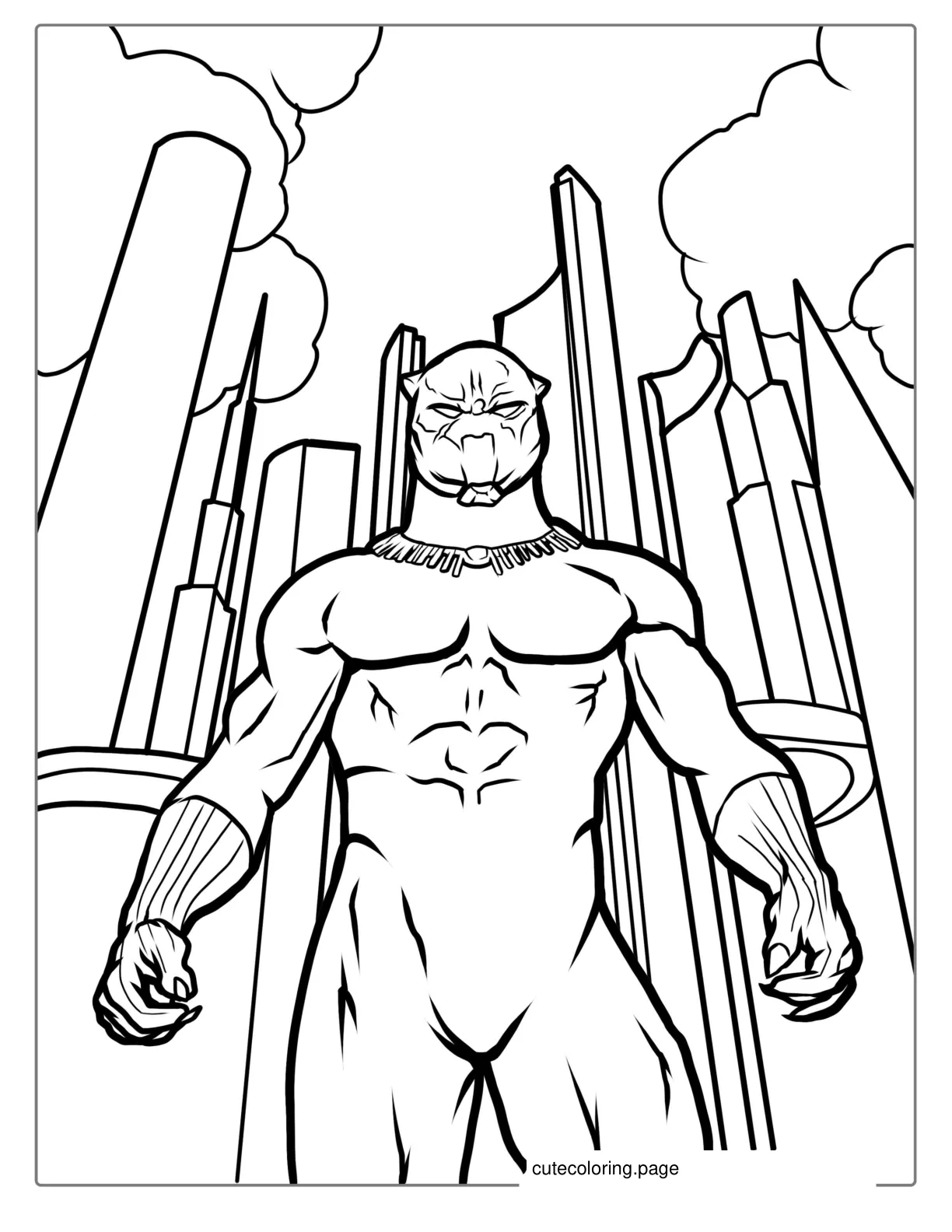 Black Panther In Wakanda Coloring Page coloring page