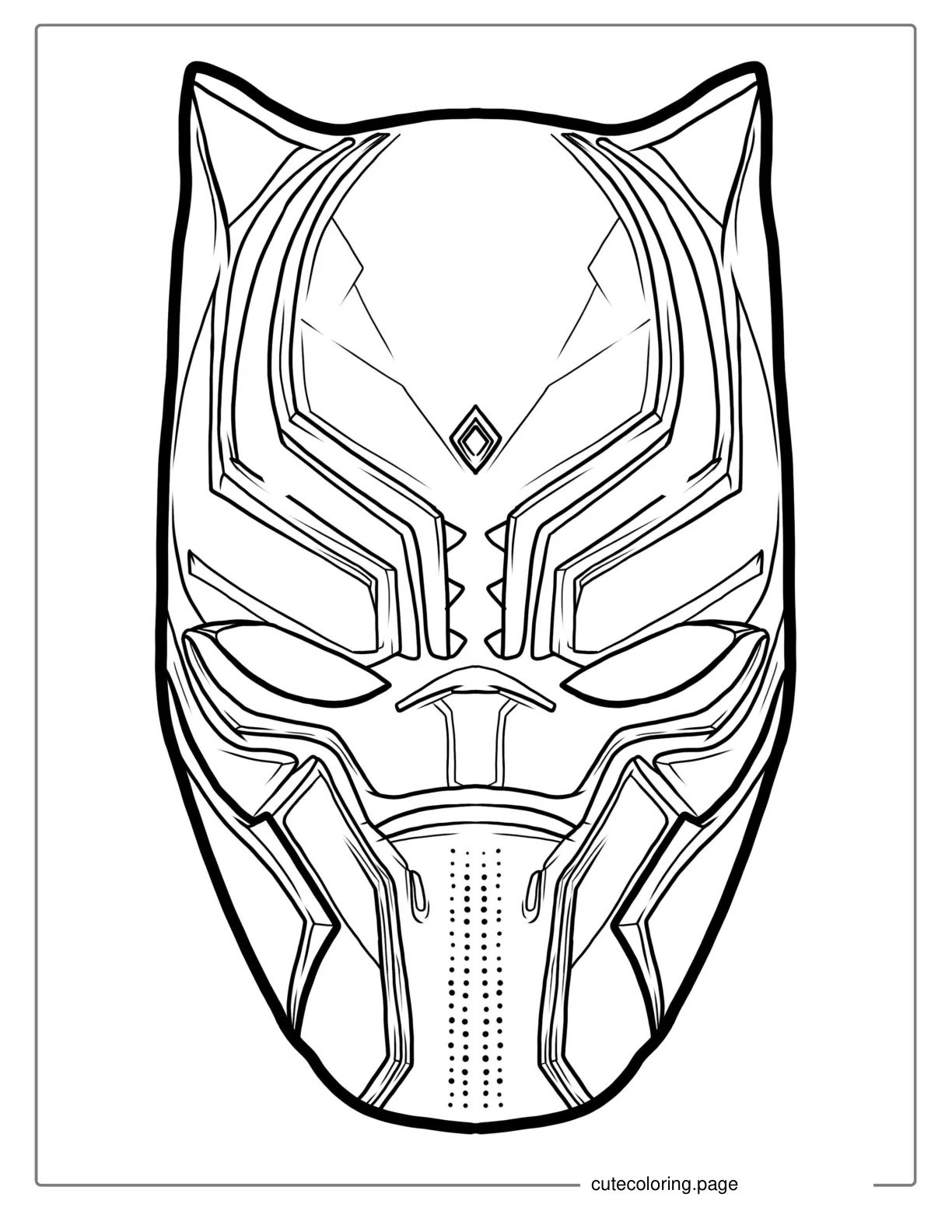 Black Panther Mask Coloring Page coloring page