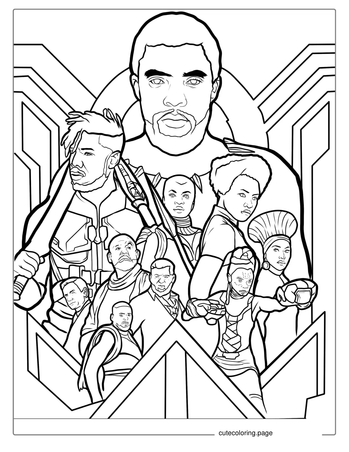 Black Panther Movie Poster Coloring Page coloring page