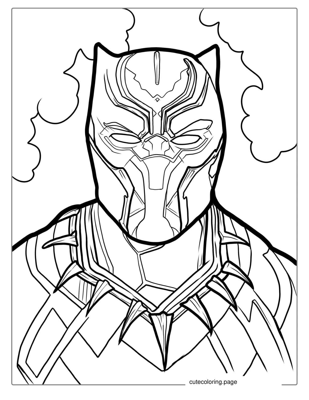 Black Panther Wearing Mask Coloring Page coloring page