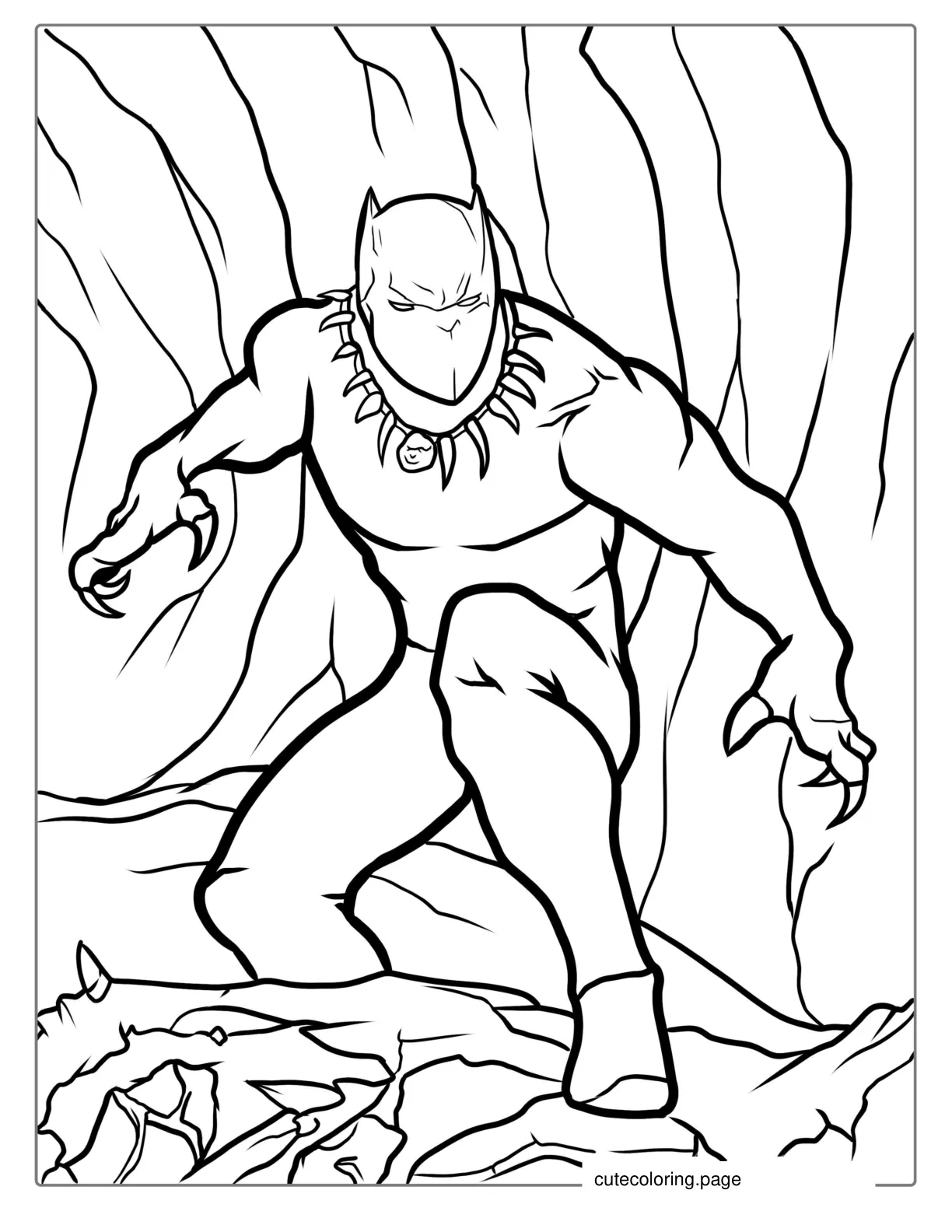 Black Panther With Claws Out coloring page