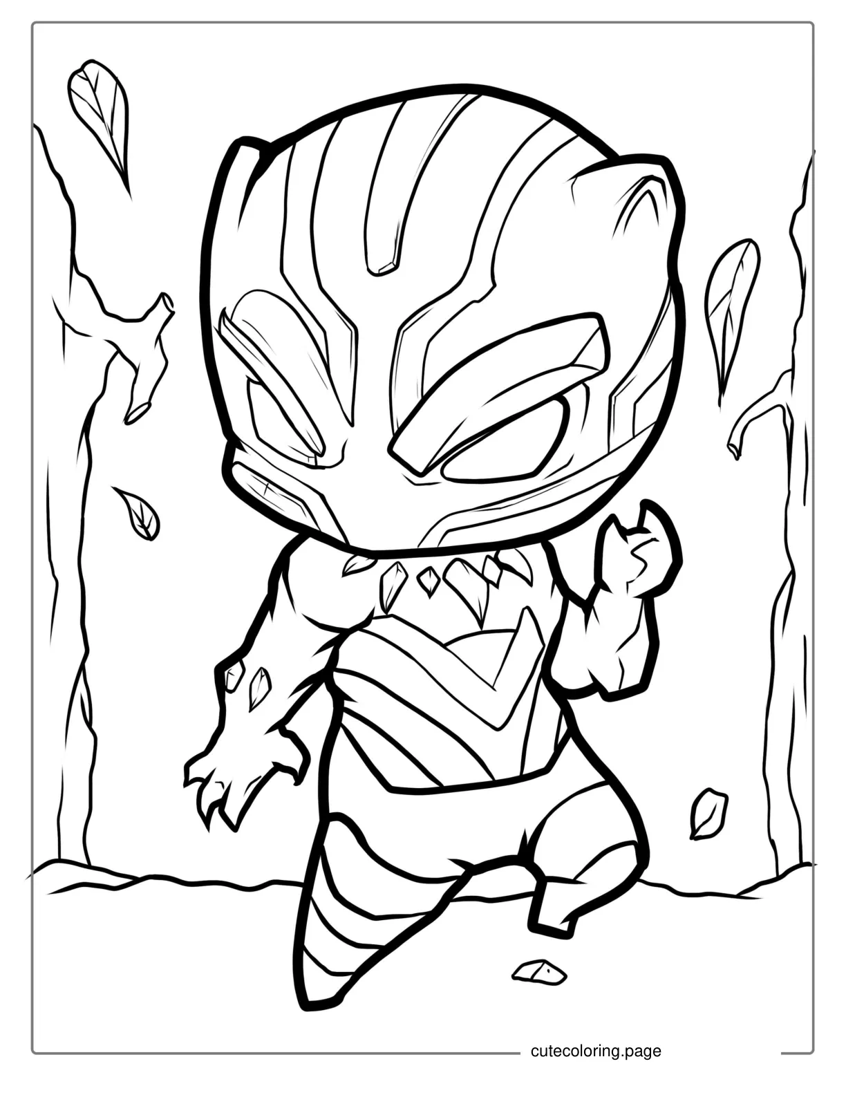 Cute Baby Black Panther Coloring For Kids coloring page