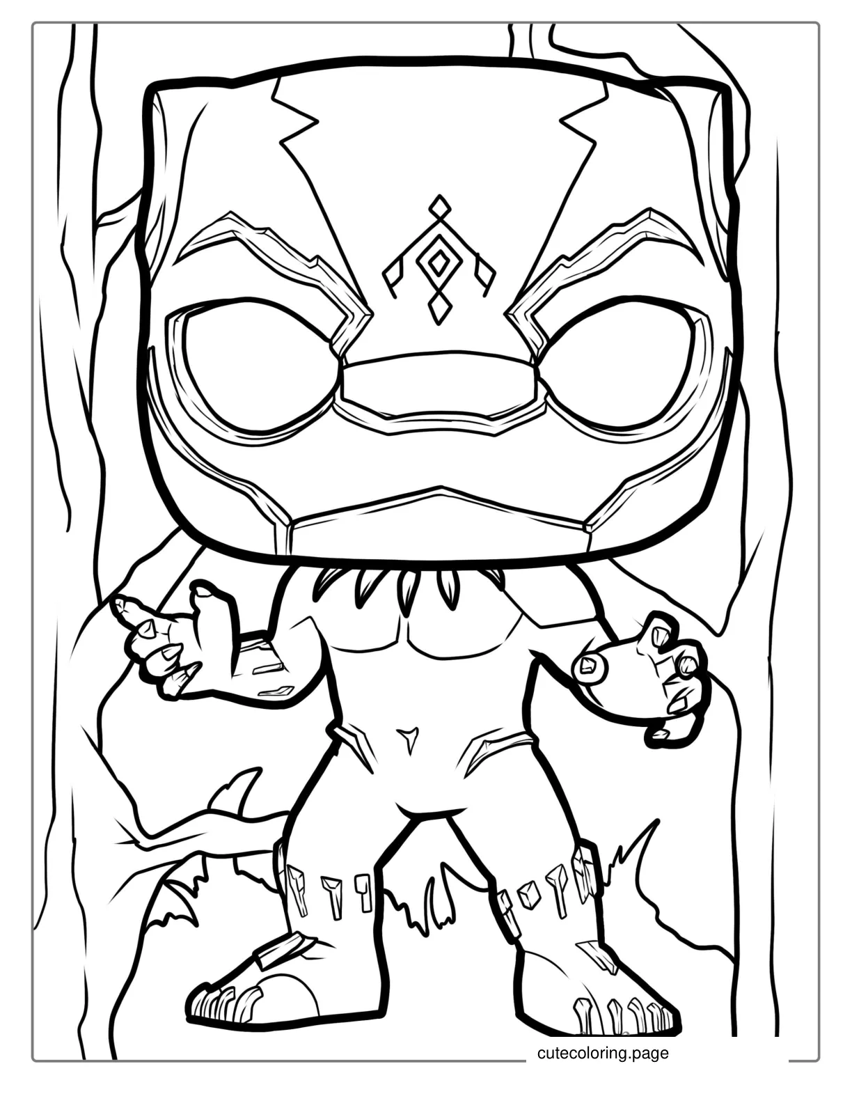 Funko Pop Black Panther Coloring For Kids coloring page