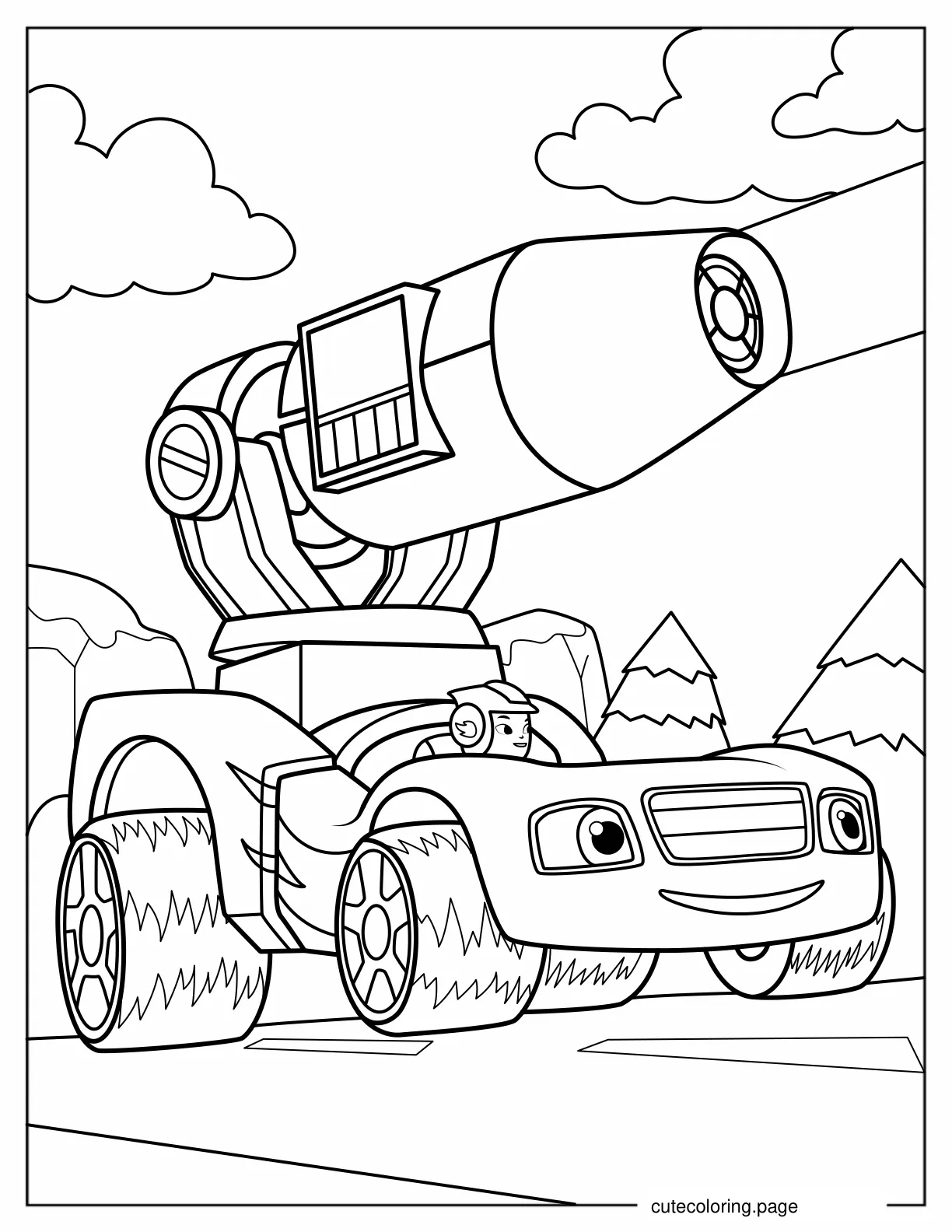 Blaze Melting Ice Balls In Arctic Race coloring page