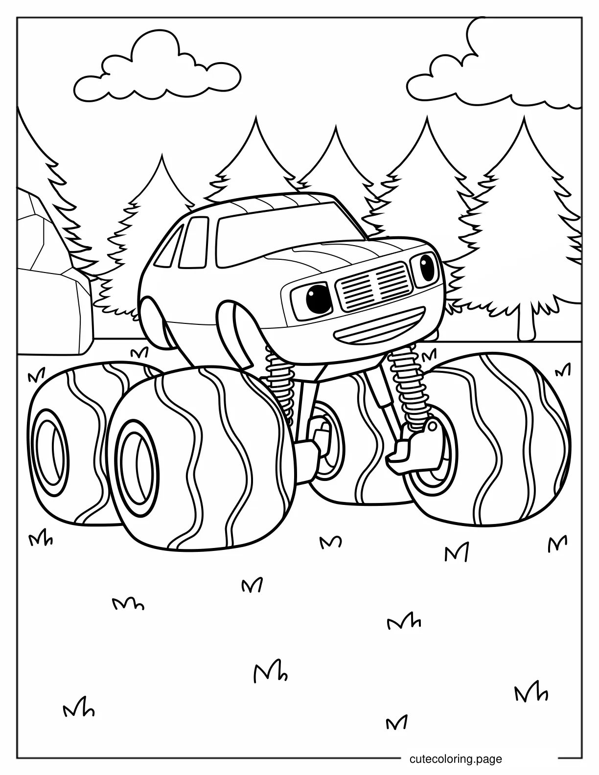 Cute Pickle the Sidekick to Color coloring page