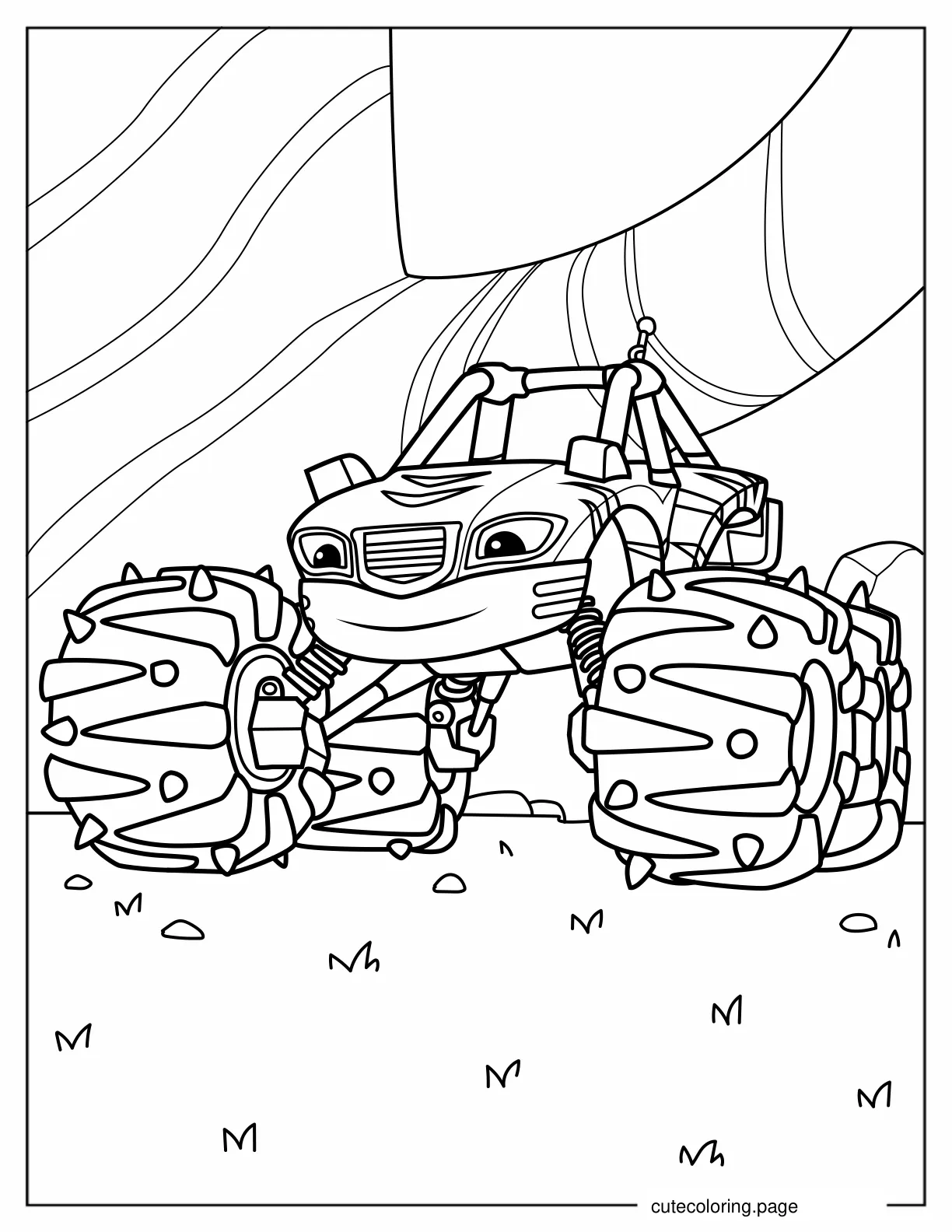 Detailed Coloring Page of Stripes Monster Machine coloring page