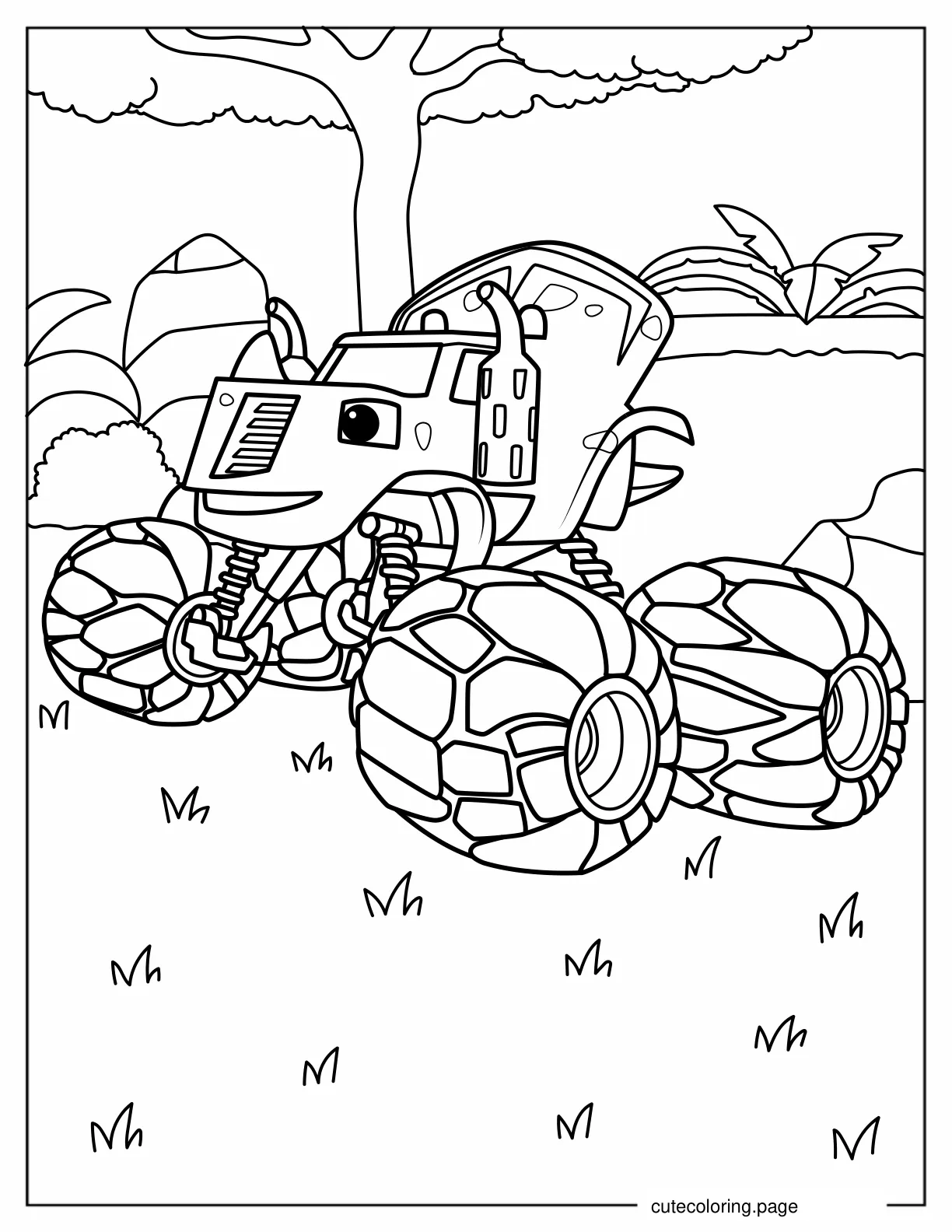 Zeg Dinosaur Monster Machine coloring page