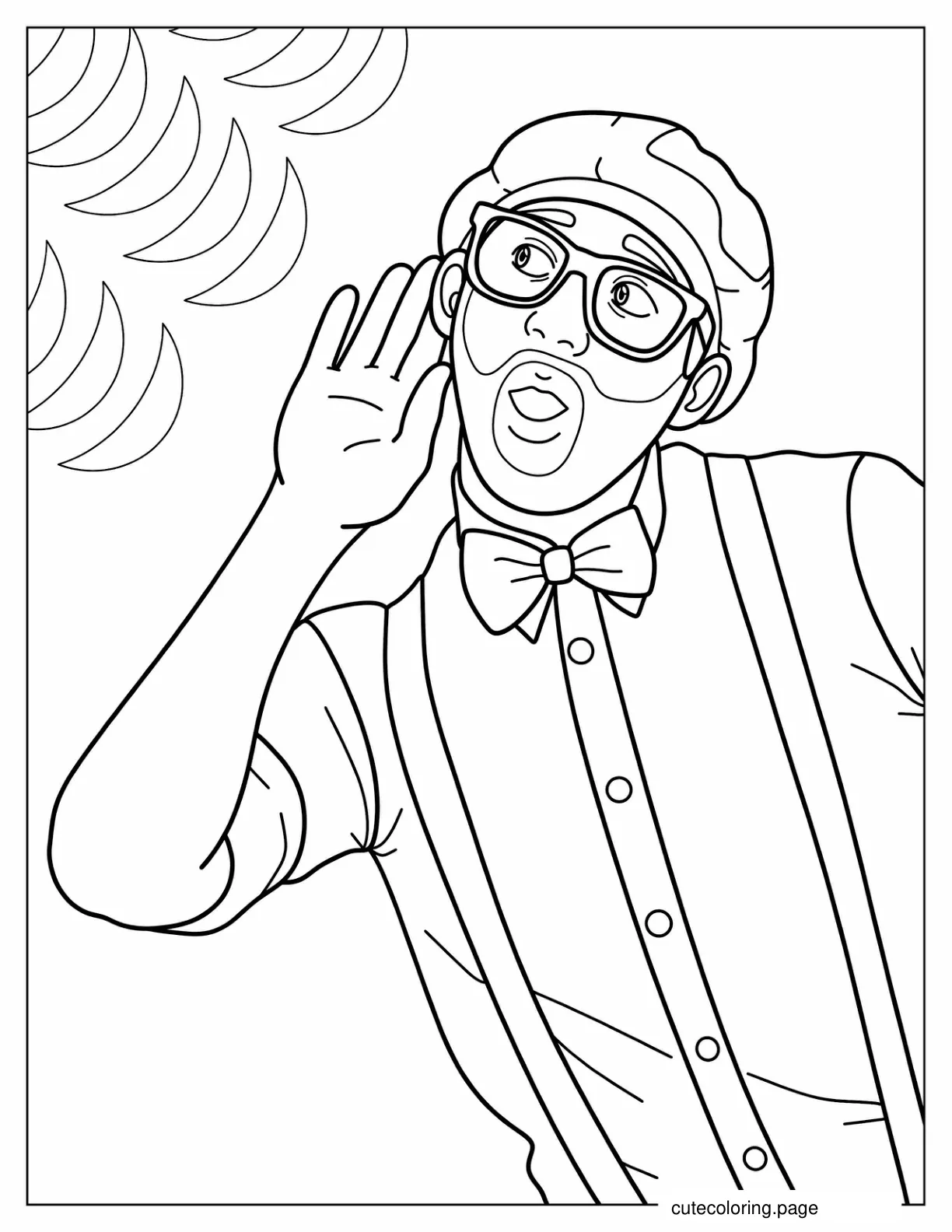 Blippi Listening For Music coloring page