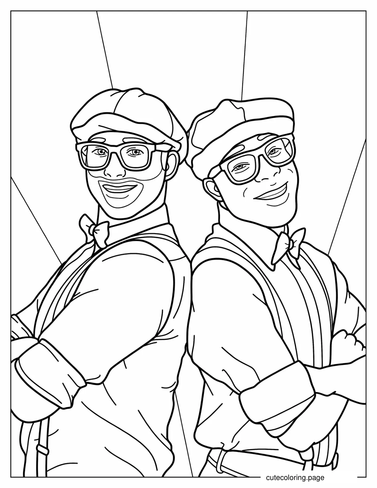 Blippi With Friend To Color coloring page