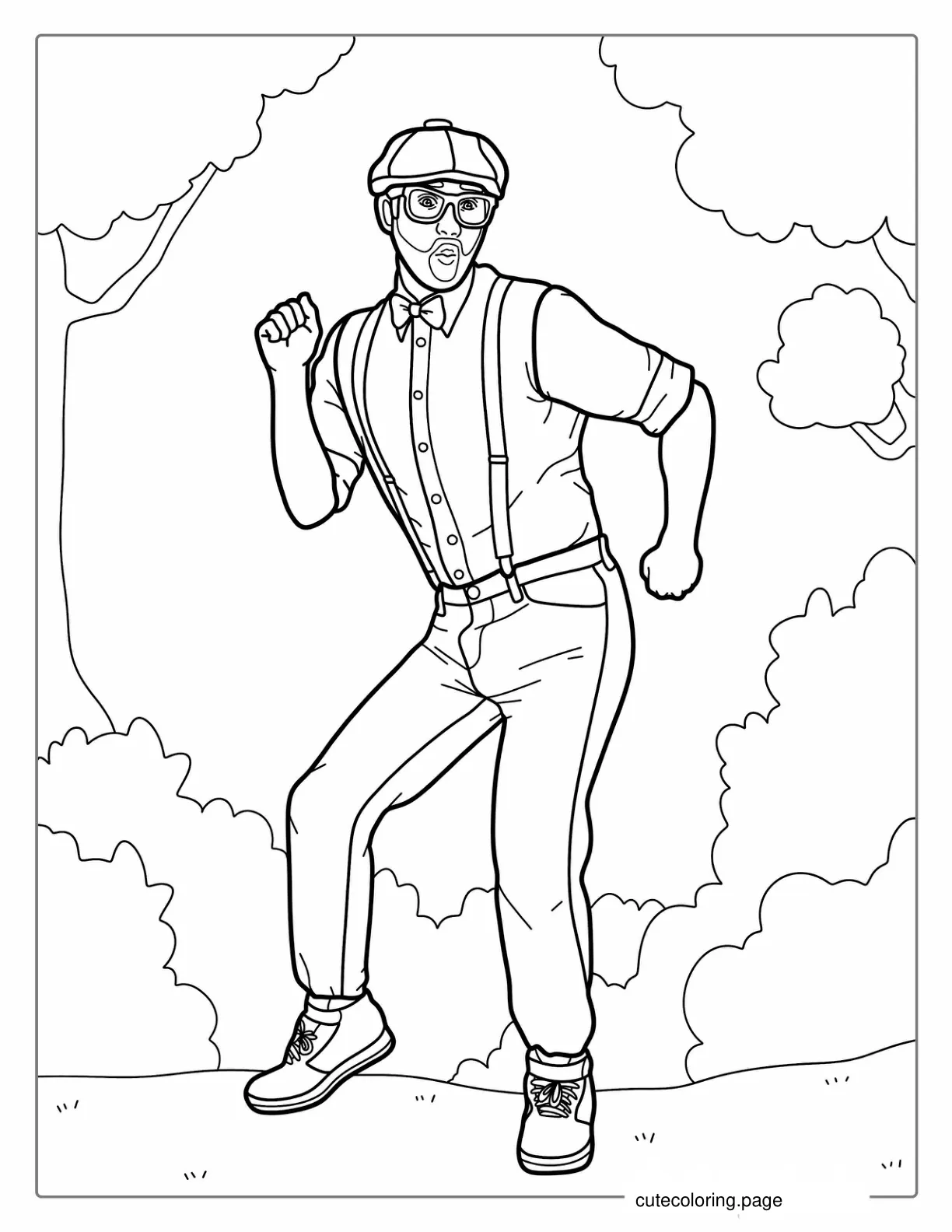 Coloring Page Of Blippi Dancing coloring page