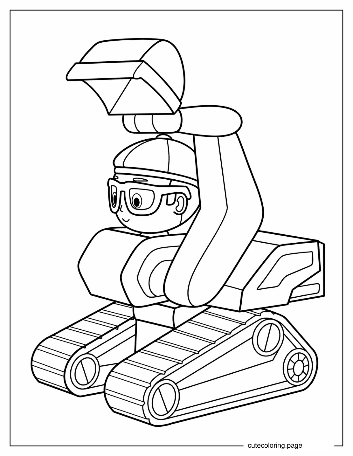 Cute Blippi Riding a Digger coloring page