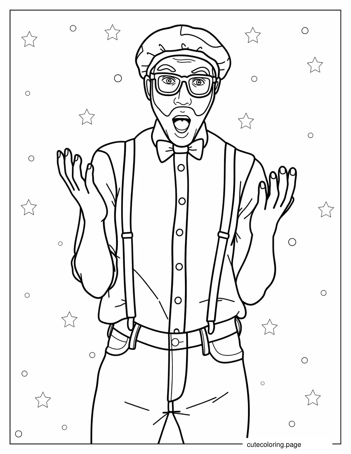 Easy To Color Blippi For Preschoolers coloring page