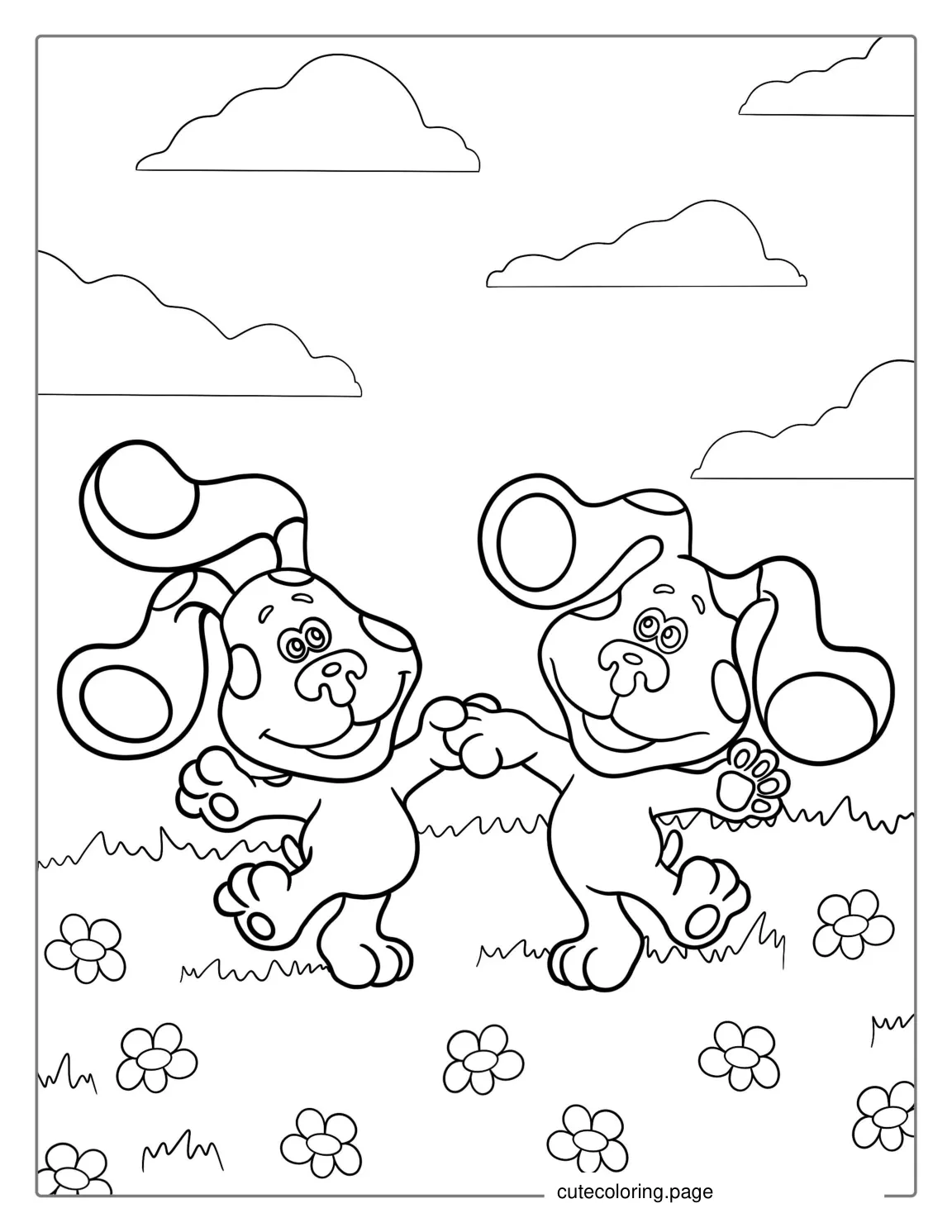 Blue And Magenta Having Fun To Color coloring page