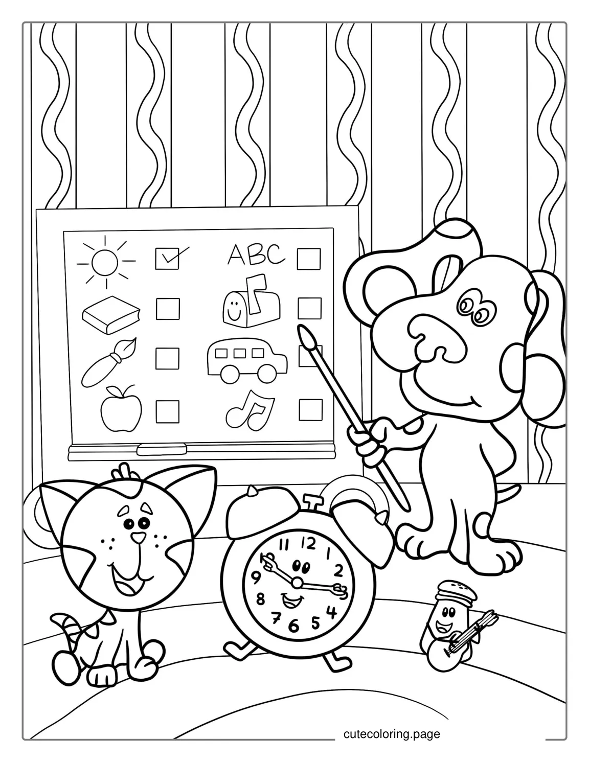 Blue Teaching a Lesson To His Friends coloring page