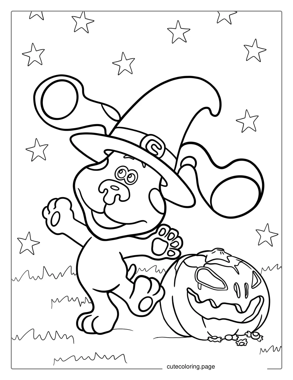 Blue_s Clues Halloween With Pumpkin To Color coloring page