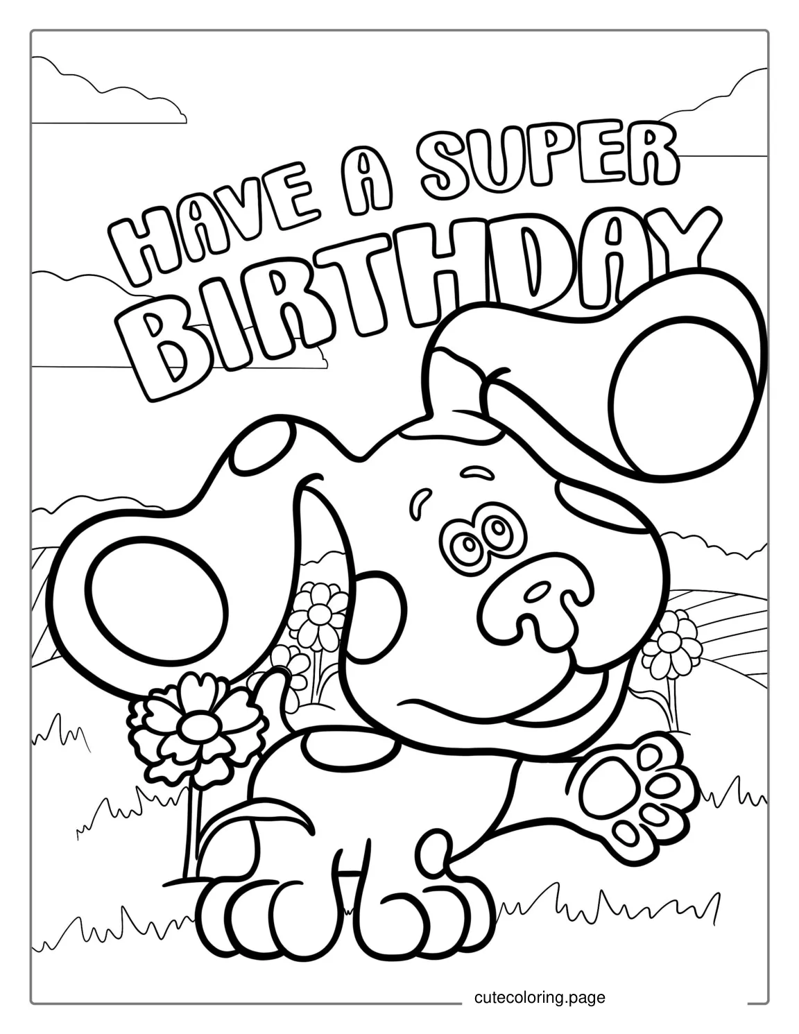 Blue_s Clues Happy Birthday Coloring Page For Parties coloring page