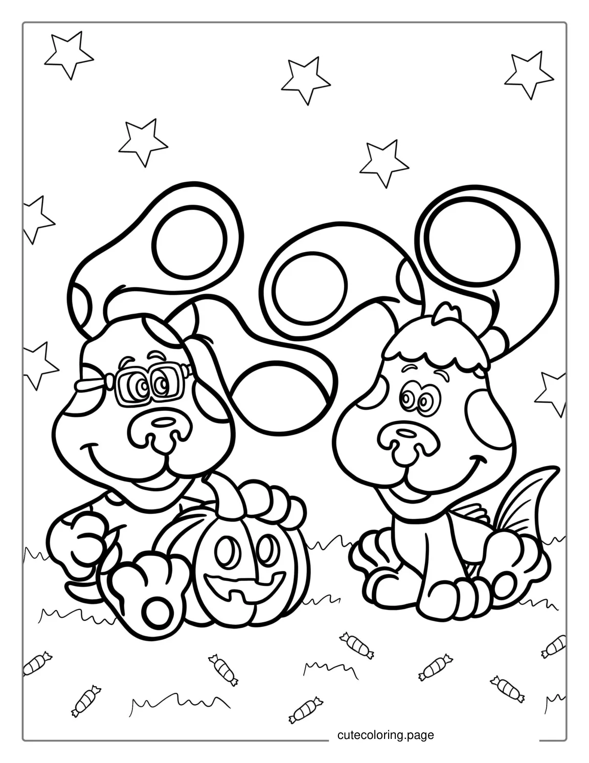 Halloween Themed Blue_s Clues Coloring Sheet coloring page