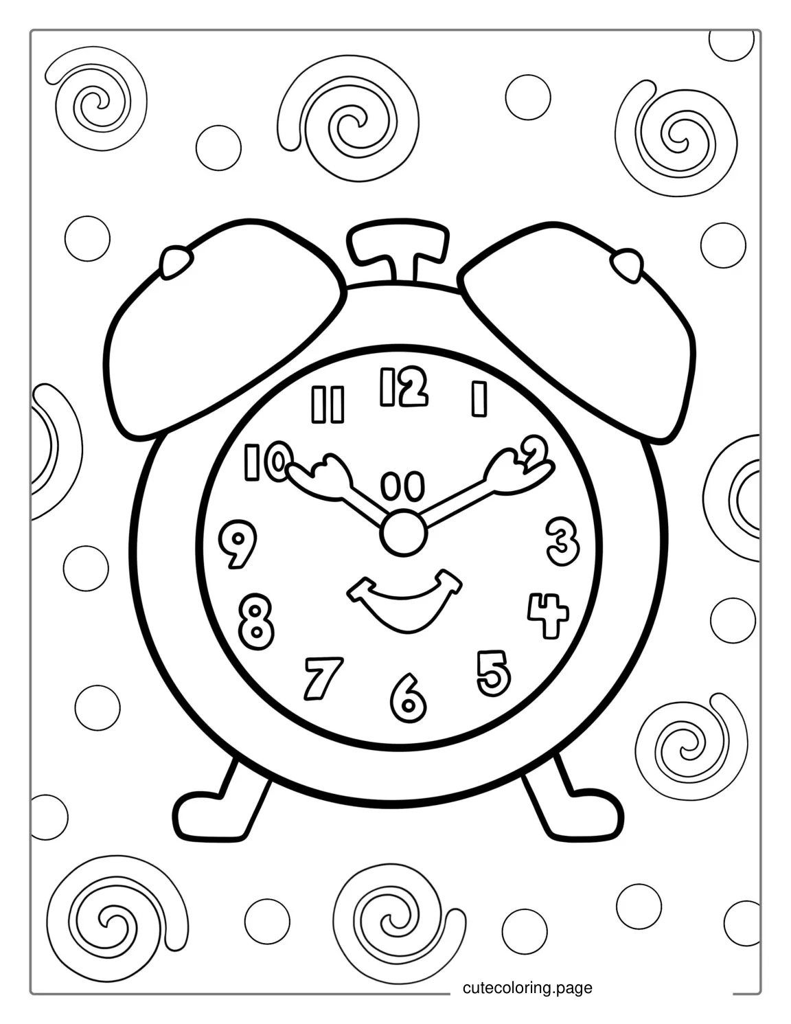 Tickety Tock Clock Coloring Page coloring page