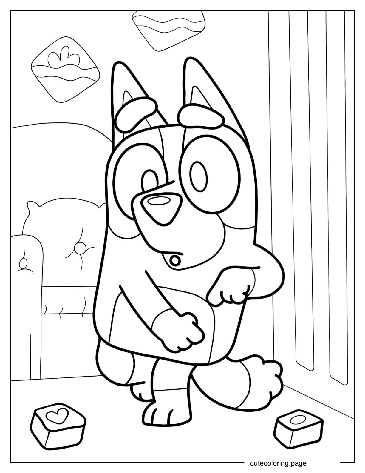 Bingo Dancing Coloring In For Preschoolers coloring page