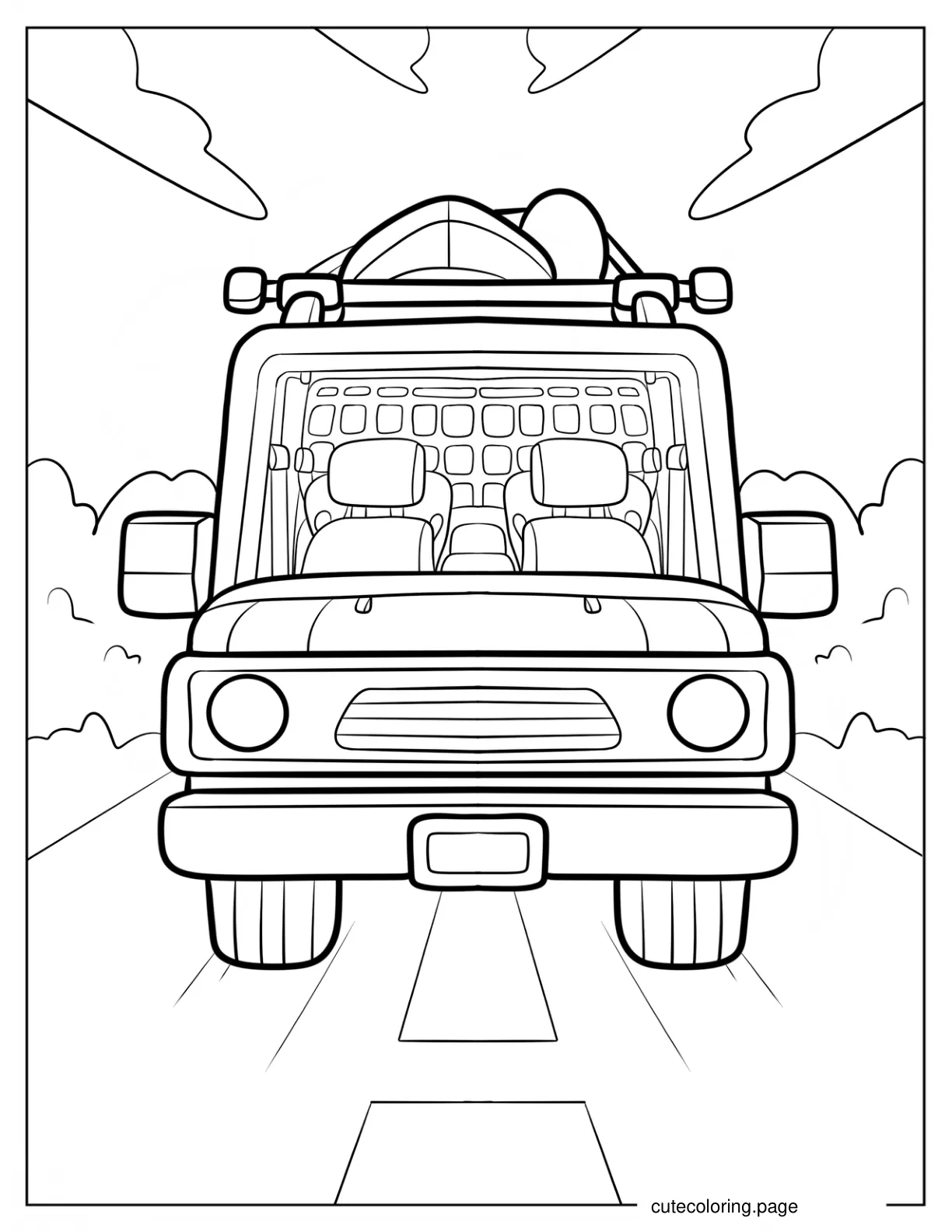 Bluey Bobo Car Coloring Sheet coloring page