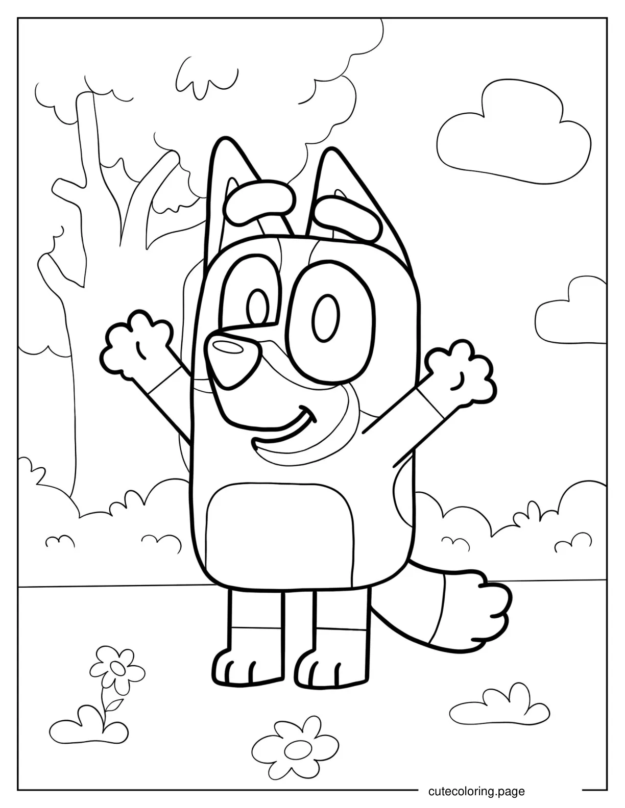 Coloring Sheet Of Bingo With Arms Up coloring page