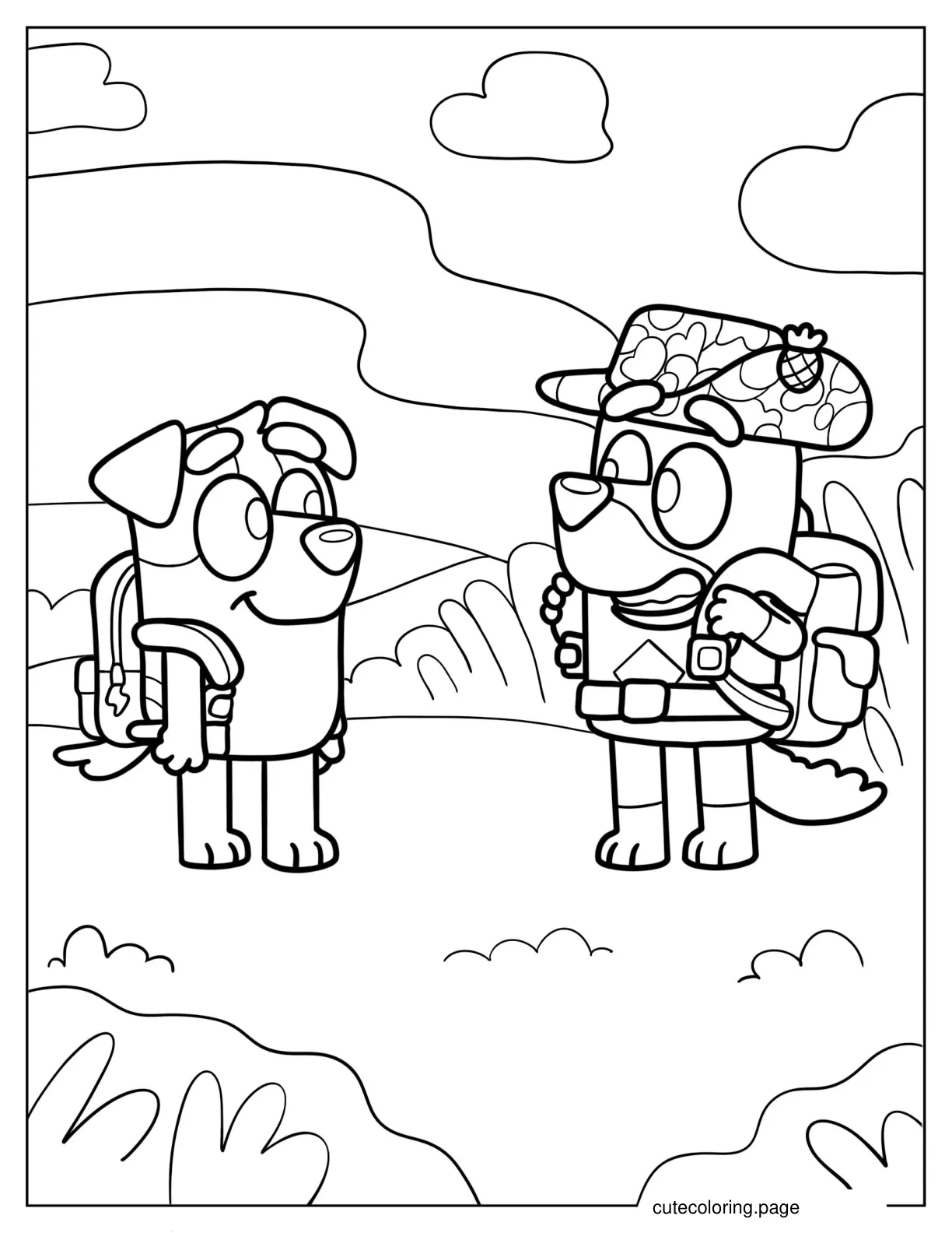 Jack And Rusty Hiking coloring page