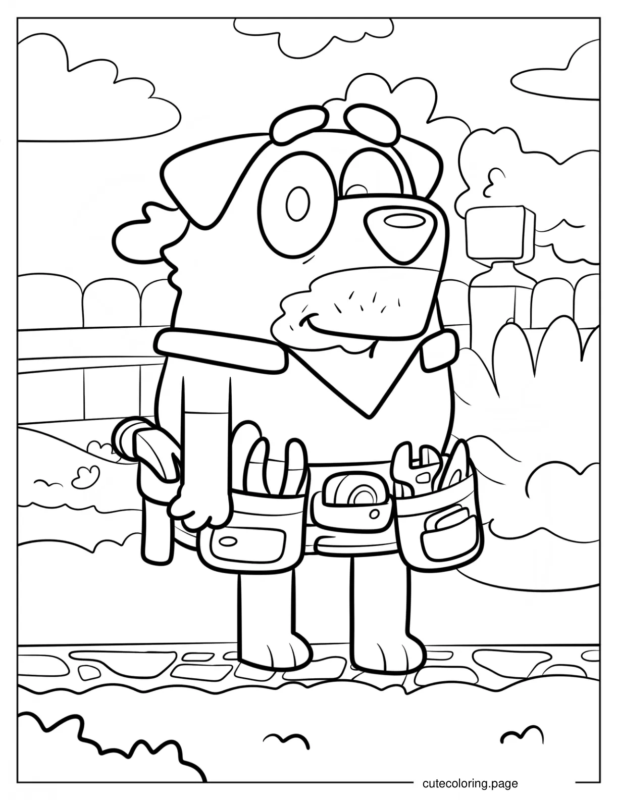 Sparky The Tradies With His Tool Belt coloring page