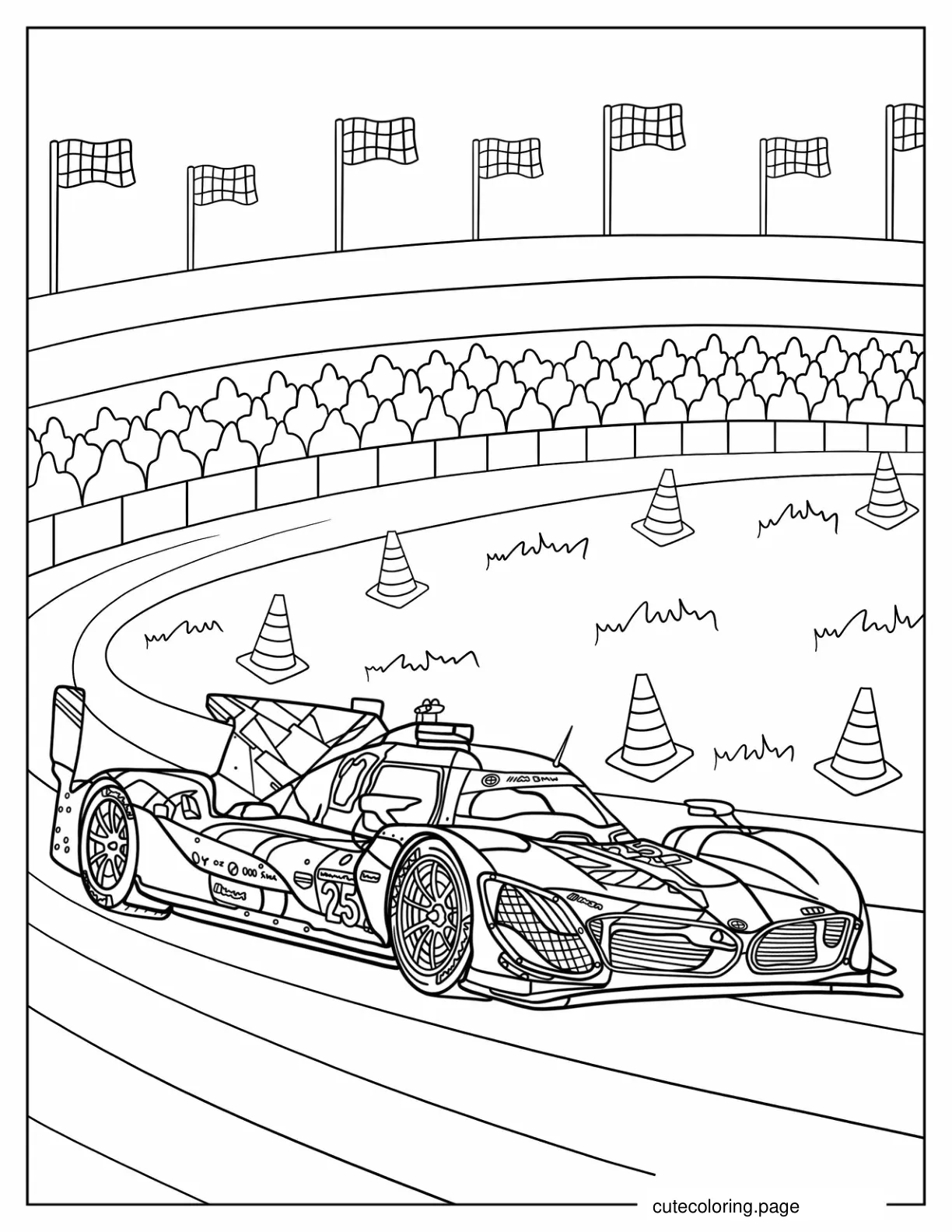 BMW Hybrid V8 GTP Racing Coloring Sheet coloring page