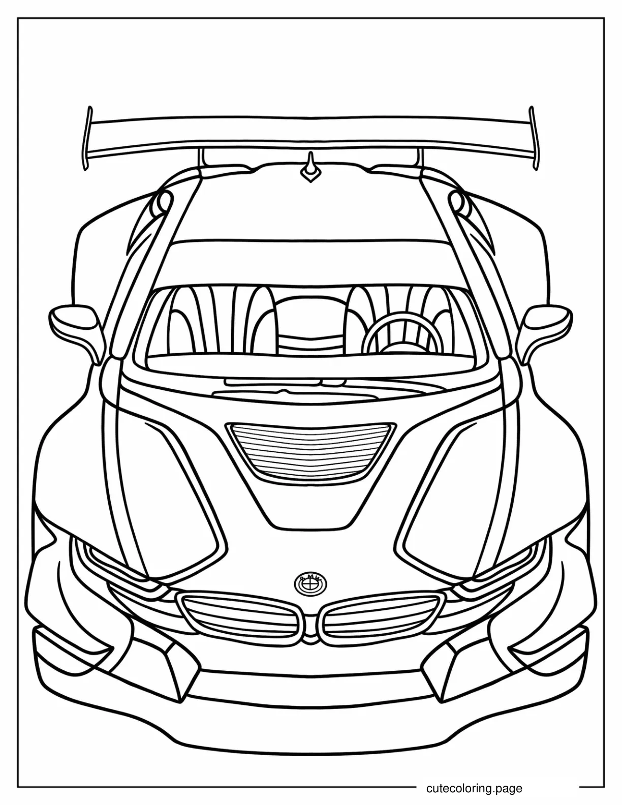 Front Of BMW i8 Race Car coloring page