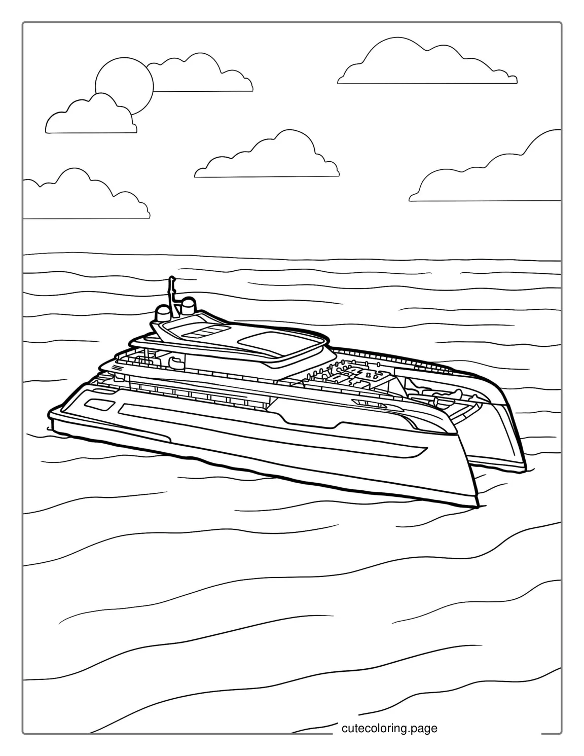 Catamaran Super Yacht Coloring Page coloring page