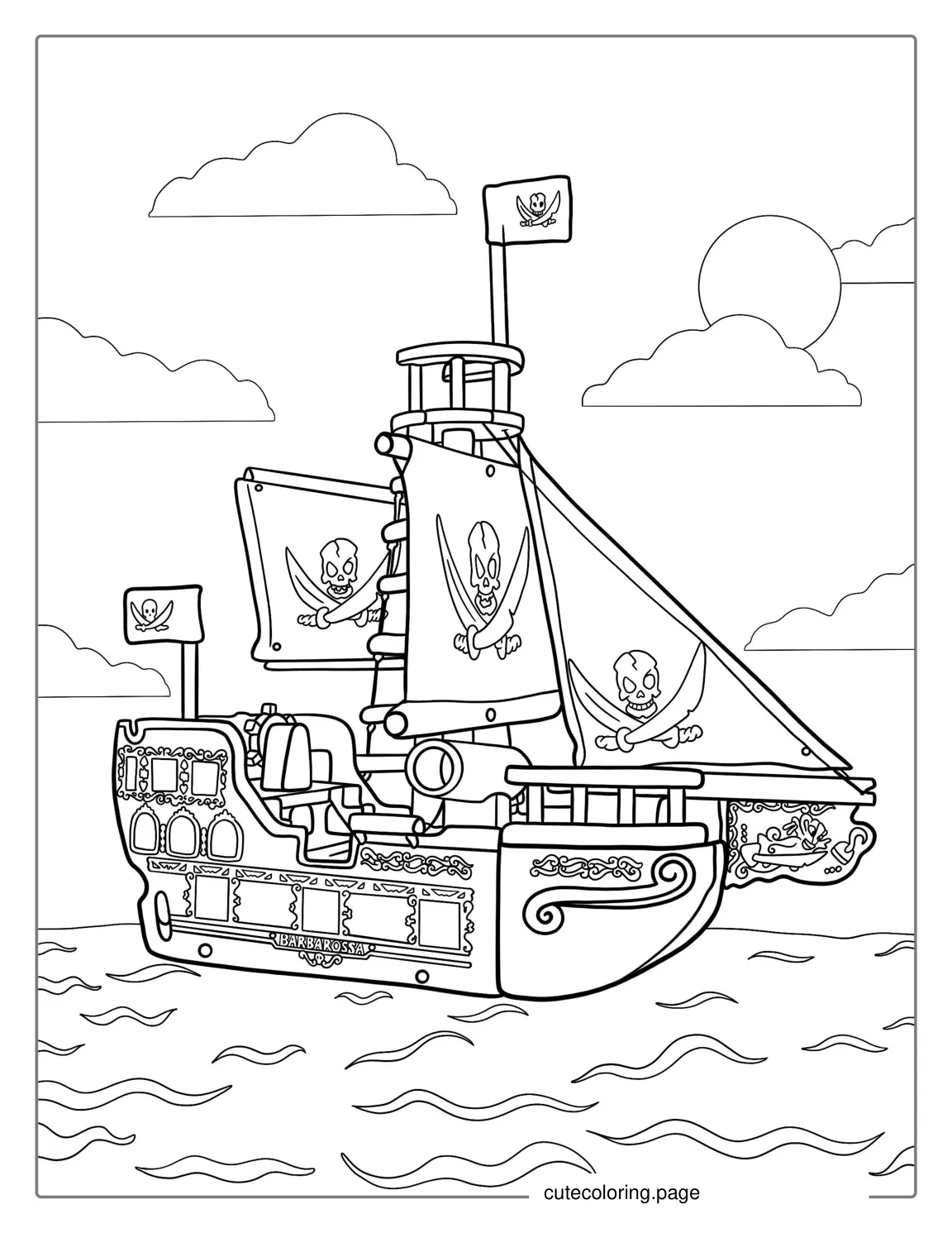 Coloring Page Of a Pirate Ship coloring page