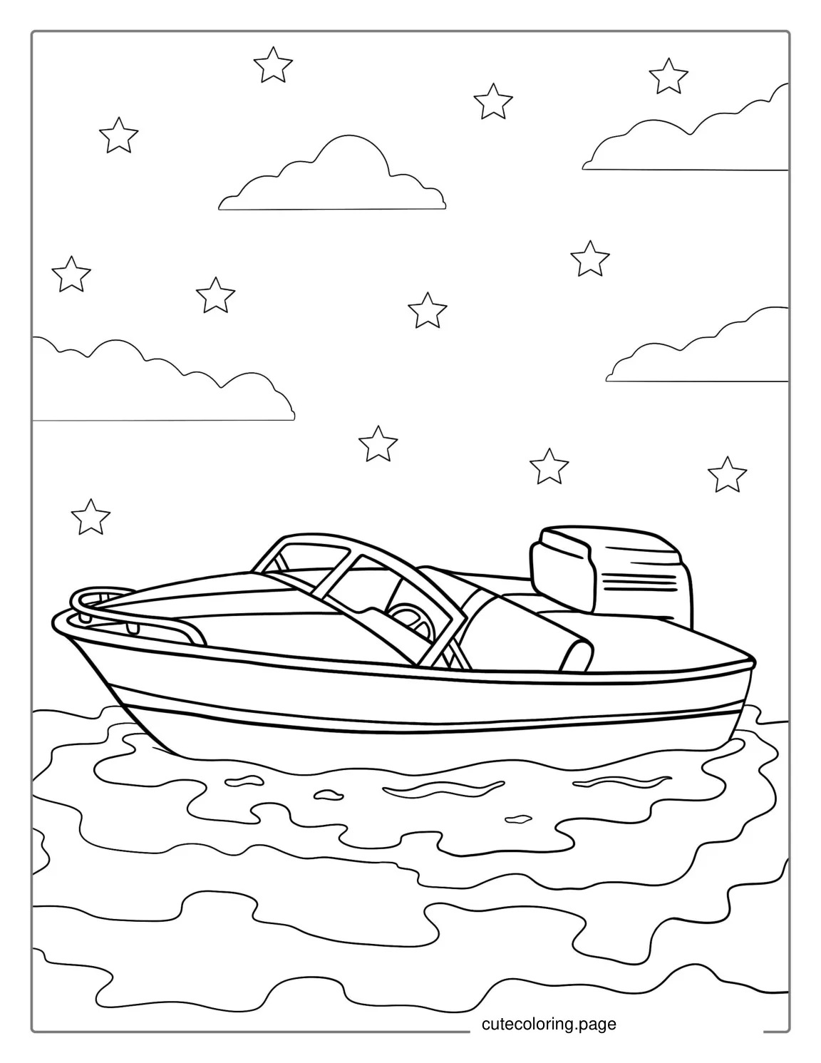 Small Jet Boat Coloring Sheetpdf coloring page