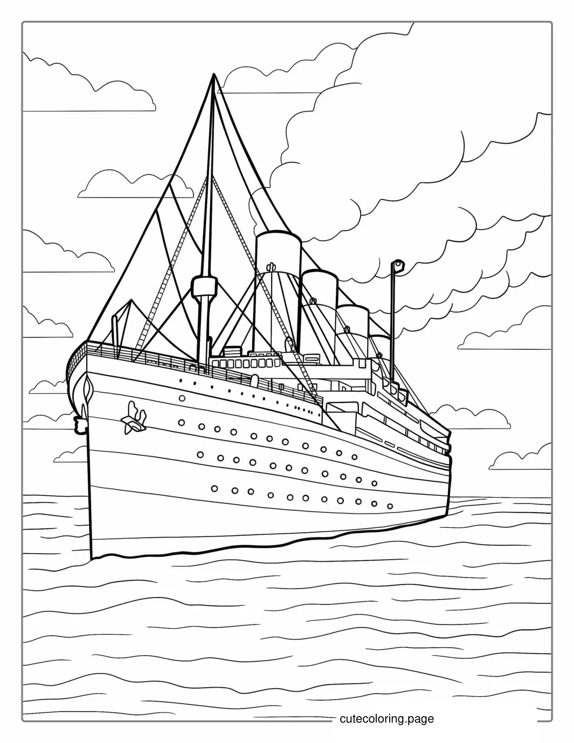 Titanic Ship Coloring Page coloring page