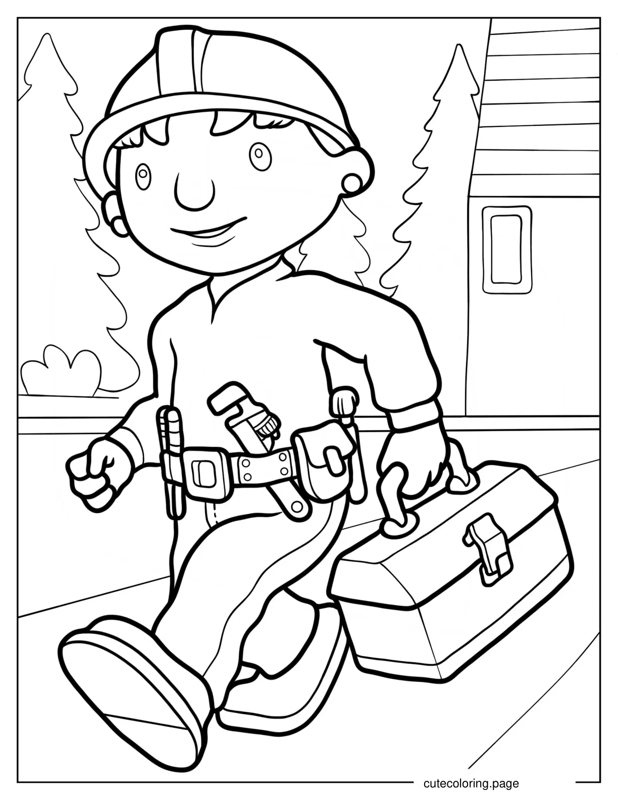 Bob Carrying Toolbox coloring page