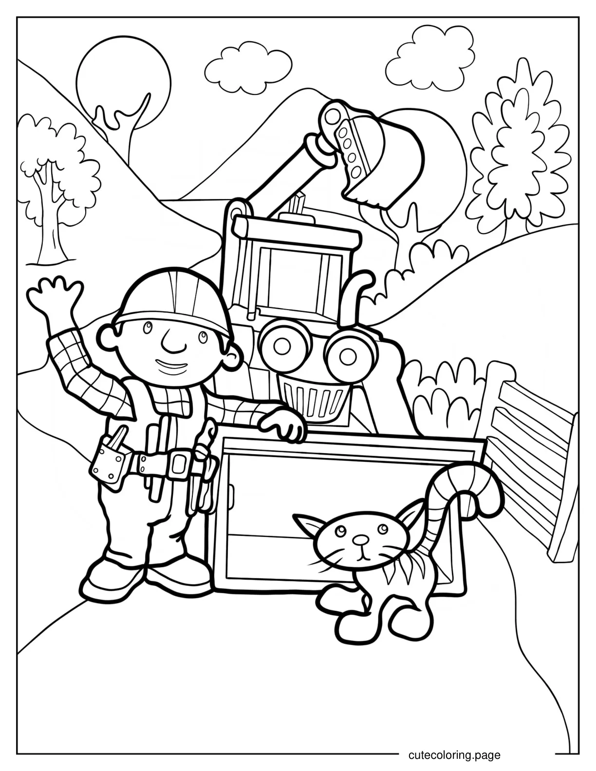 Bob With Scoop And Pilchard coloring page