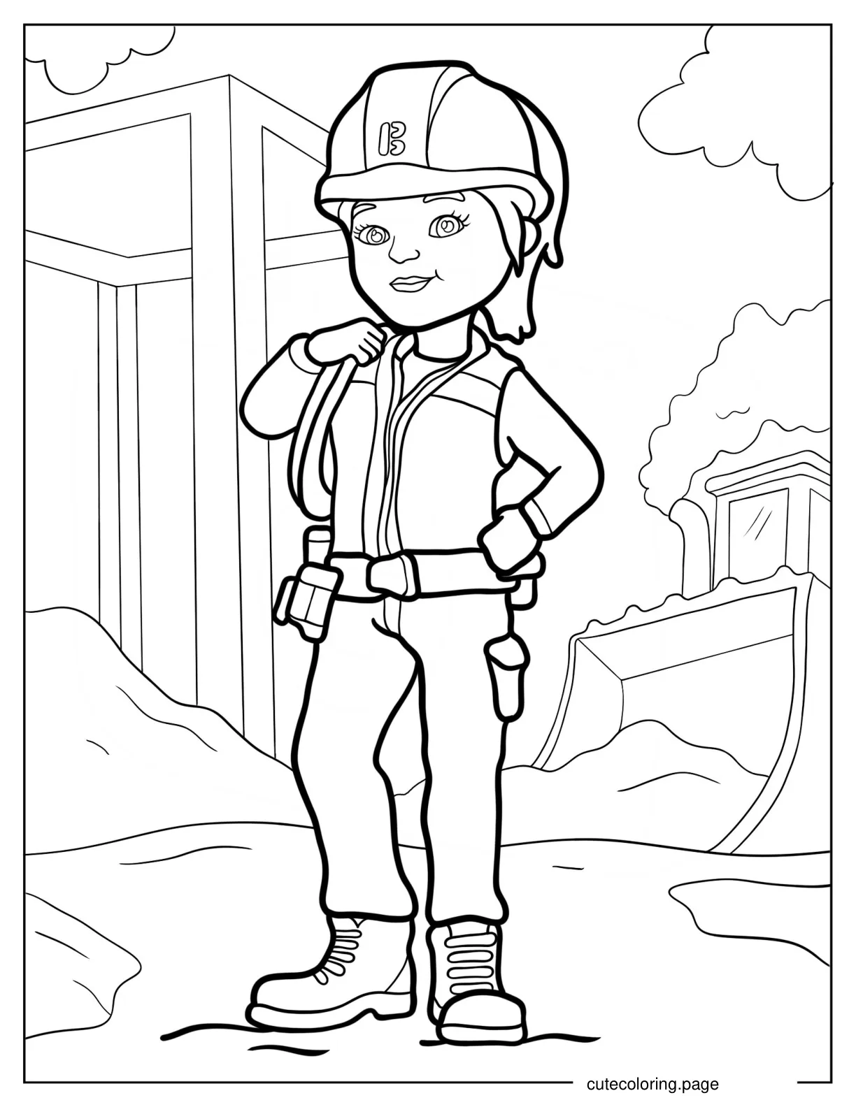 Coloring Page Of Wendy In Construction Site coloring page