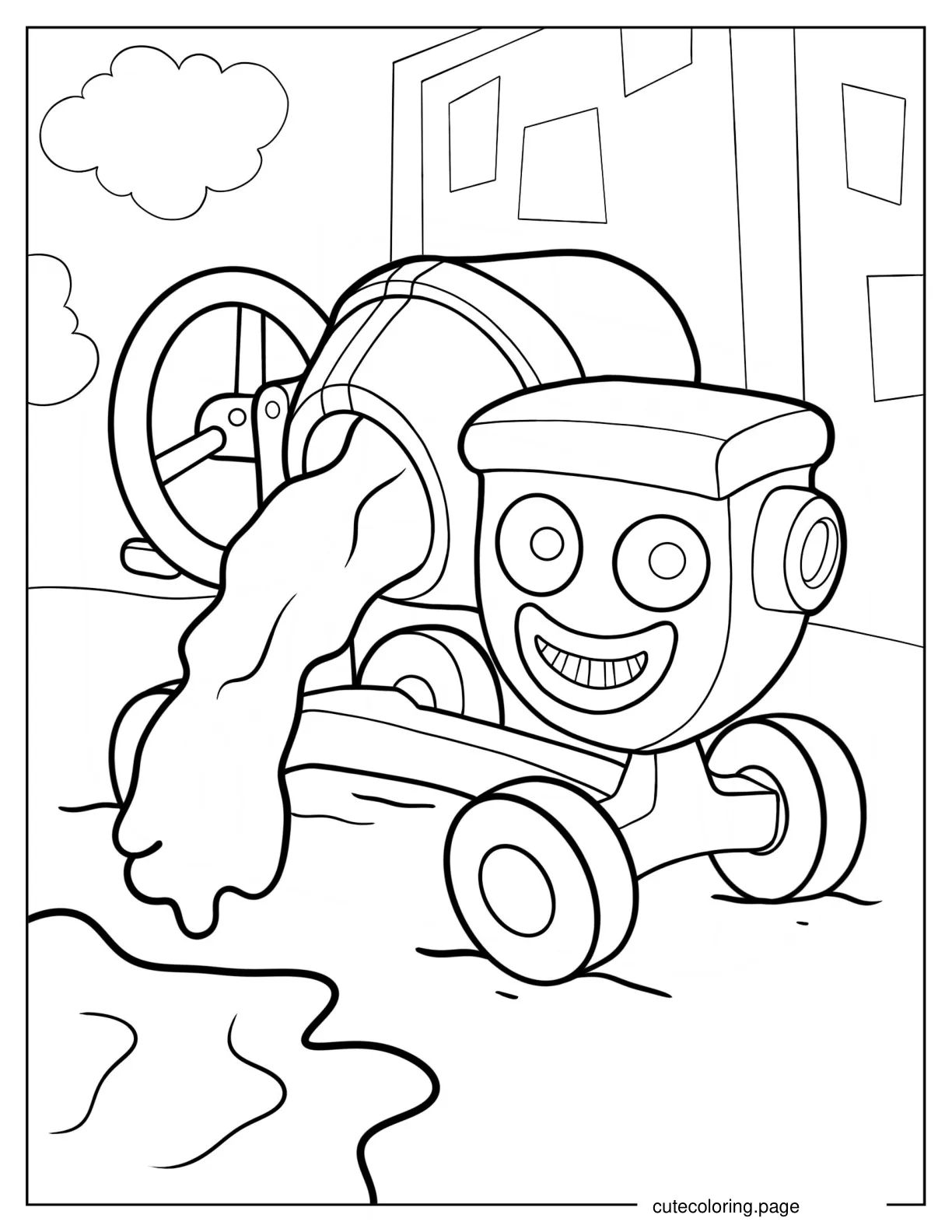 Coloring Sheet Of Dizzy The Cement Mixer coloring page