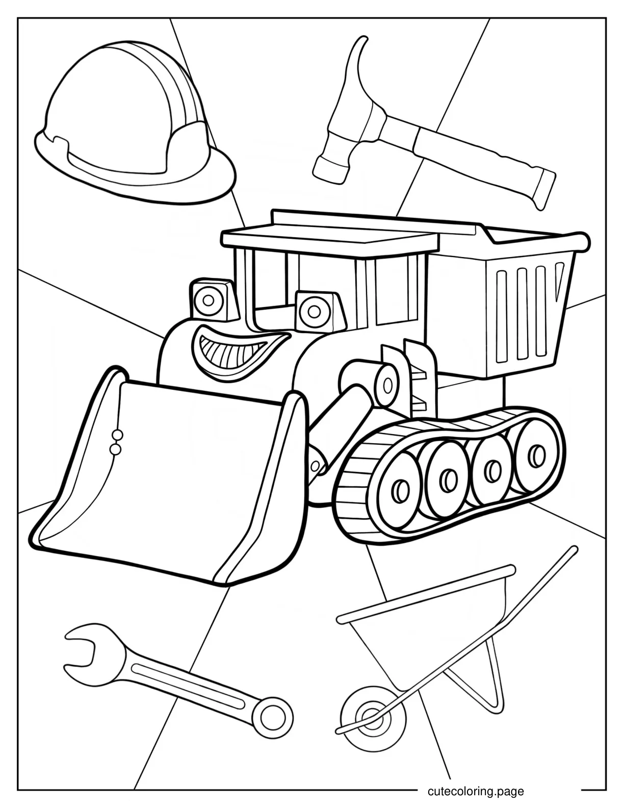 Cute Muck The Bulldozer Coloring Sheet coloring page