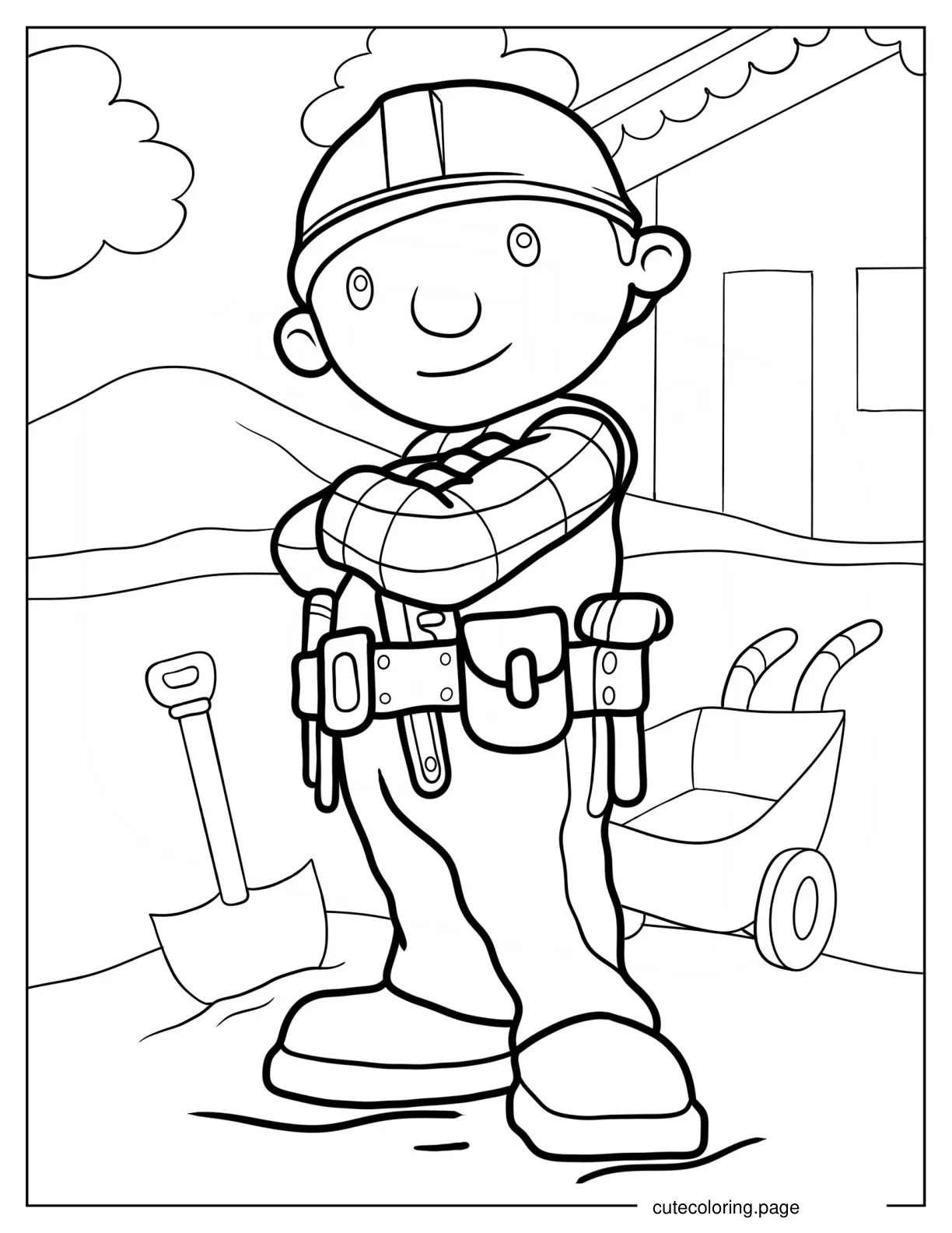 Kawaii Bob The Builder Coloring Sheet coloring page