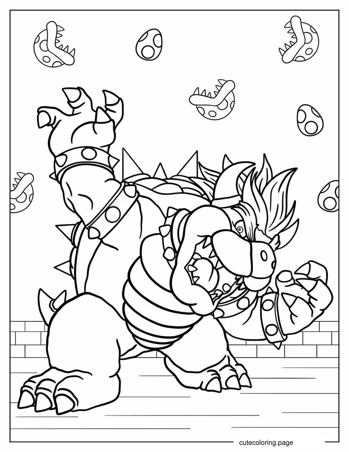 Angry Looking Bowser To Color coloring page