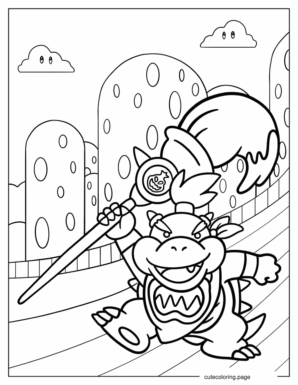 Baby Paper Bowser To Color coloring page